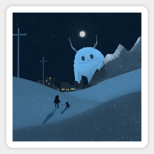 Friendly Moon Monster Sticker